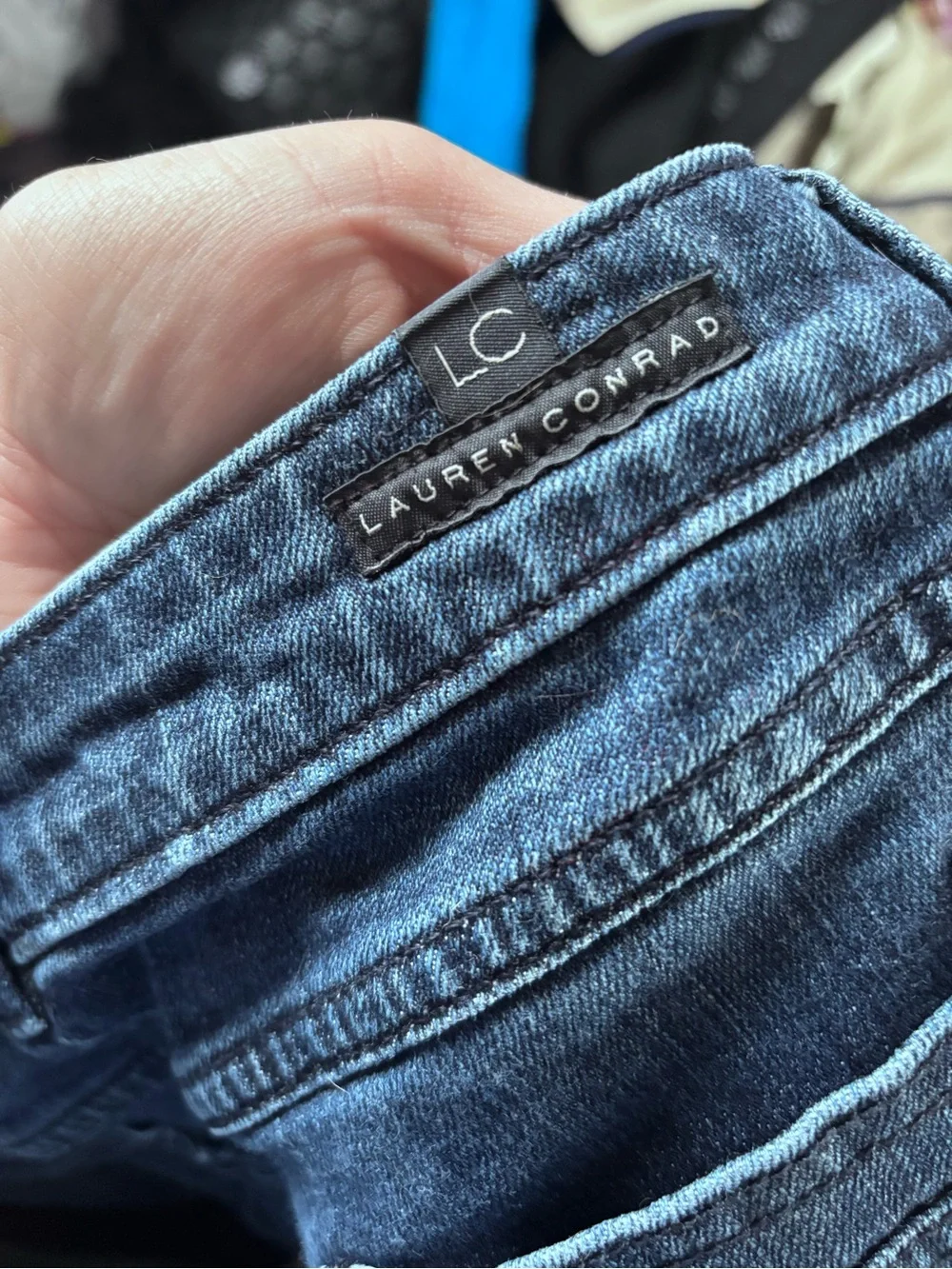 LC Lauren Conrad Medium Blue Roll-Cuff Denim Summer Shorts | Size 10
